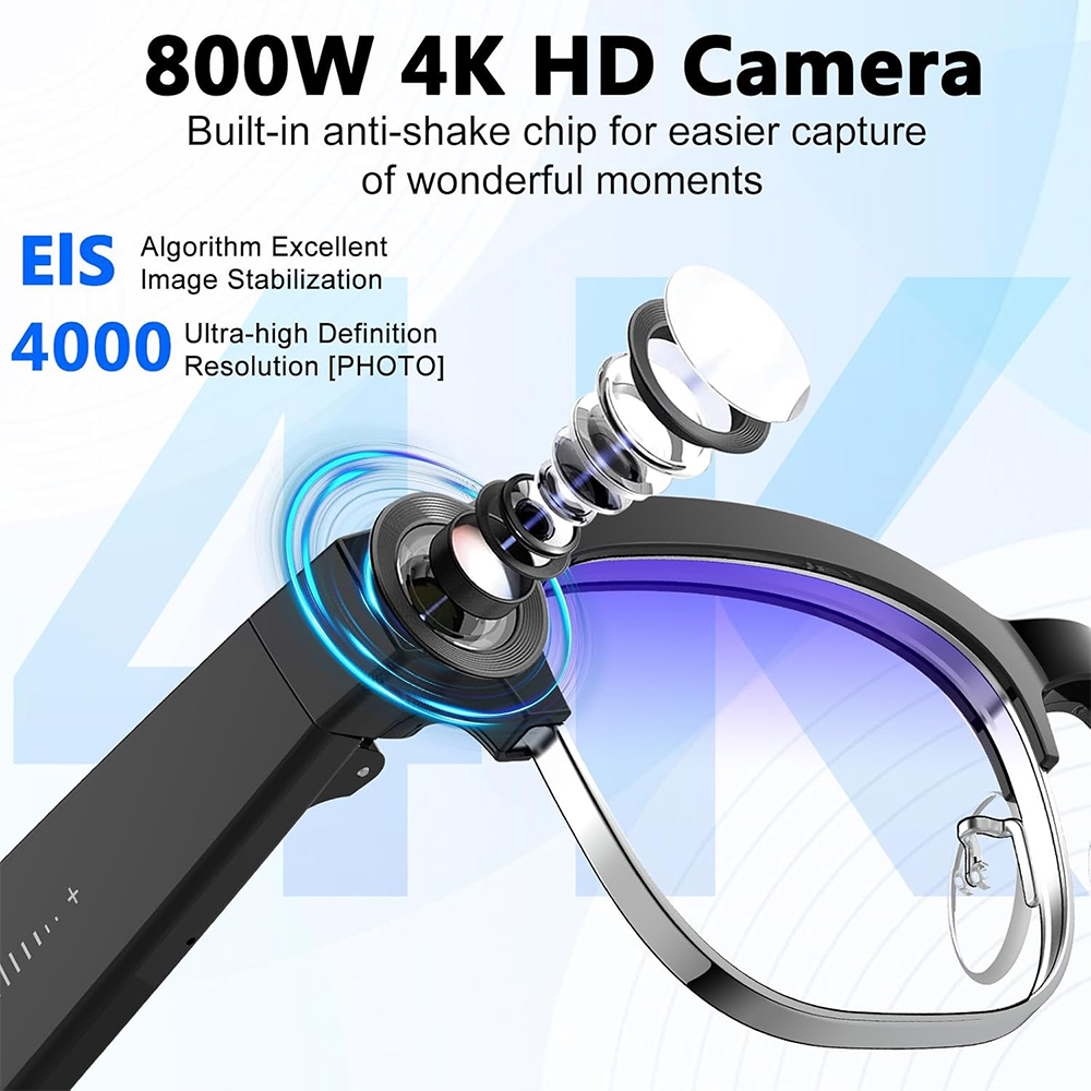 4K 스마트 AI 안경 8MP 카메라 비디오 녹화 사진 - Photography Japanese 리뷰 및 가격
