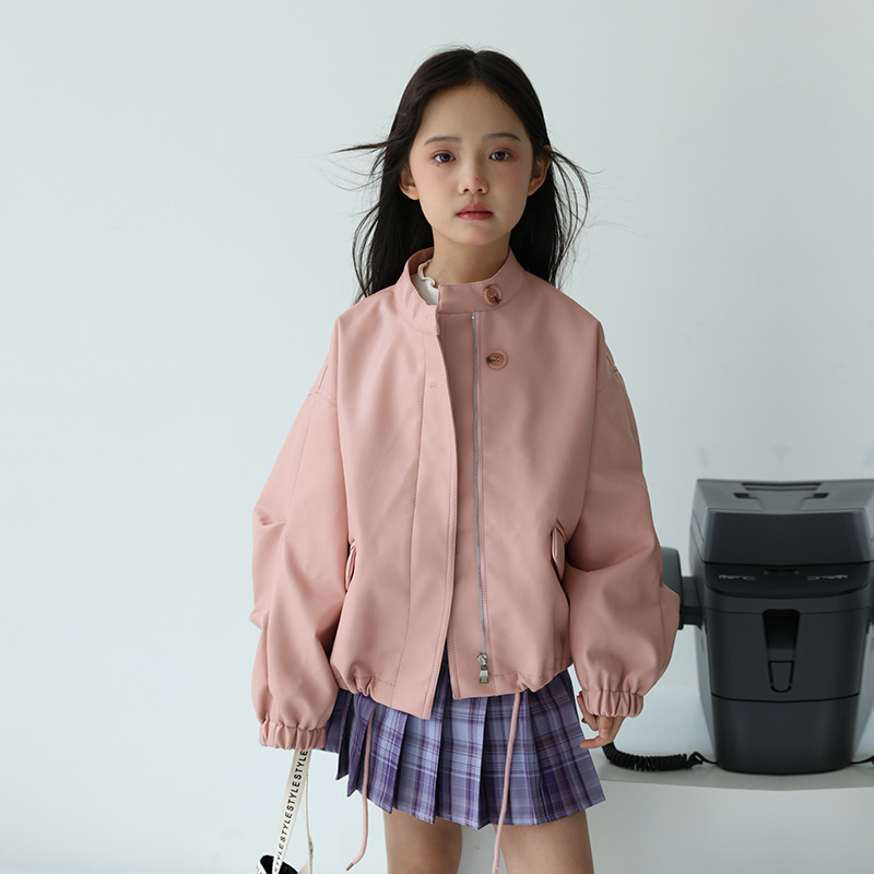 2-12세 여아용 스윗 블랙 핑크 락 모터사이클 PU  - Photography Design 리뷰 및 가격
